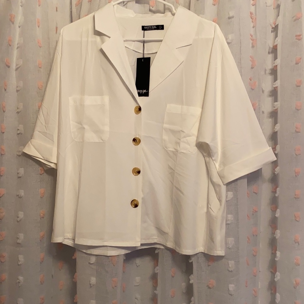 Nasty gal short sleeved blouse